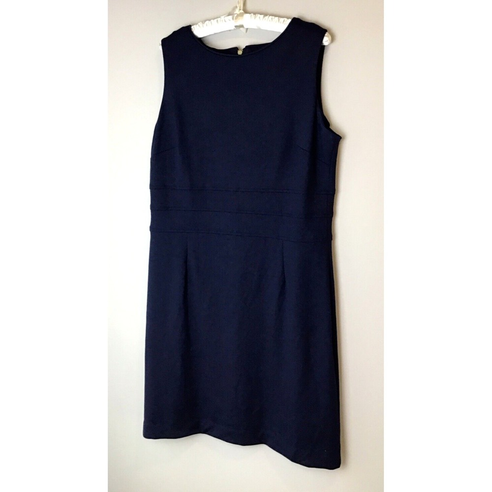 Sara Campbell Dress Women's XL Navy Blue Knee Length Sleeveless Career Classic